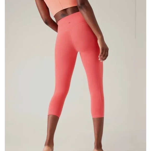 Athleta WORKOUT SET Salutation Stash Pocket II Capri & Exhale Bra 3X Coral NWT‎ - Picture 6 of 11